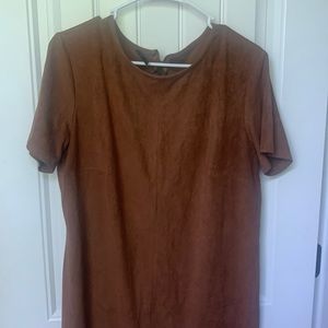 Brown Suede A-Line Dress
